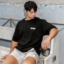 블랙몬스터핏 BLACK 오버핏 면 라운드 반팔 티셔츠 2장 세트