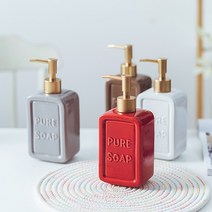 리츠센 세라믹디스펜서 욕실 샴푸용기 호텔욕실용품, 그레이, 1개