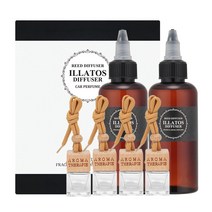 일라토스 7mm 공병 4개 100ml 리필액 2개 세트 차량용 방향제 선물세트 디퓨저, 1set, 화이트 머스크 향