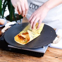 이퍼피 가정용 주방 코팅팬 팬케이크 전병 크레페 팬 철판, 1세트, 04 34cm 팬