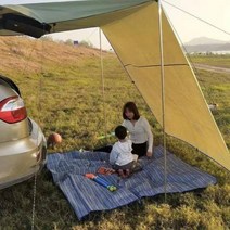 차박 도킹 텐트 트렁크 꼬리 자동차 SUV 카니발 스타리아 감성캠핑, 군록-300x200cm[파4]