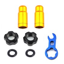 자동 위험 도로 자전거 밸브 너트 와셔 2 캡 세트 MTB Presta 타이어 고정 사이클링 보호 액세서리, 02 Gold