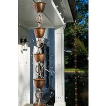 레인체인 황동 처마 배수로 빗물받이 배수체인 풍경, 알루미늄 합금 소재 단일 링 레인 체인 1미터