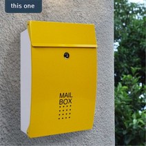 우편함 포스트박스 소원수리함 우편수취함 다세대 우체함 우체통 우편물 건의함 아파트 전원주택우체통 주택 벽걸이 스탠드우체통 메일박스 전원주택 야외 빌라 야외 유럽식 편지함 바, 노란색