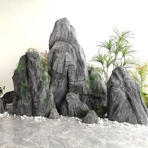 인조바위 모형바위 정원석 조경석 정원 마당 꾸미기, 50cm 높이 회색