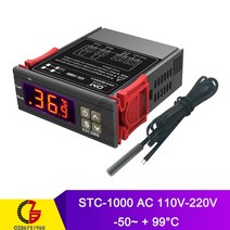 온도 컨트롤러 온도 조절기 디지털 습도 컨트롤러 자동 인큐베이터, 12 STC-1000 AC 110-220V