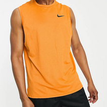 나이키 프로 민소매 나시티 하이퍼 드라이 핏 헬스 오렌지