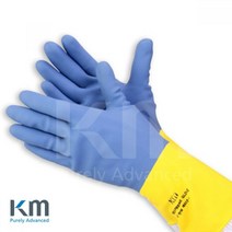 KM Multiprene 내화학 장갑 산업용 고무장갑, L