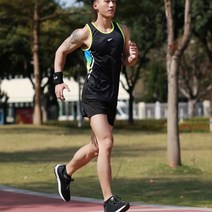마라톤복장 마라톤 옷 육상유니폼 마라톤복 남자여자런닝복세트 러닝옷 러닝반바지 마라톤티셔츠, 30, 블랙 1509남