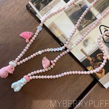 토끼목걸이 이니셜목걸이 원석목걸이 키즈목걸이 주문제작목걸이 유아목걸이 어린이목걸이 어린이선물 핸드메이드목걸이 목걸이제작