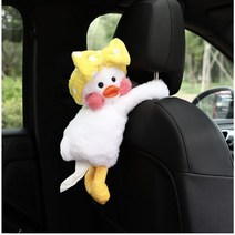동물 휴지걸이 양 오리 흑백소 차량용 티슈케이스 벽걸이 원숭이, 1개, 노란땡땡이