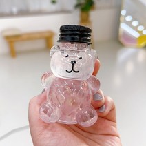 Dailymoon 곰돌이 물병 공병 60ml 소스 꿀 잼 간식 통, 플라스틱마개