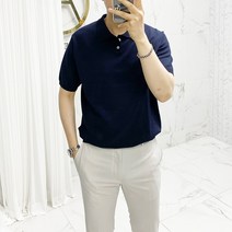 아도르클래식 버튼 카라 6컬러 니트 반팔티
