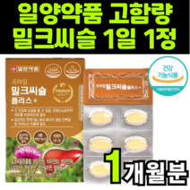 고함량 밀크티슬 밀크씨유 SILYMARIN complex MILKTHISTLE EXTRACT 밀크시술 실리마린 비타민b 피곤할때 피로회복 영양제 가시 엉겅퀴 하루 1알 일양약품, 1박스(1개월분)