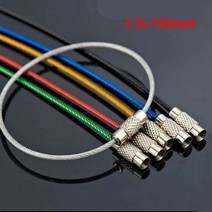 10Pcs 다채로운 EDC 키 체인 스테인레스 스틸 Carabiner 키 홀더 야외 도구 와이어 열쇠 고리 케이블 로프 나사 잠금 키 체인, 협동사, 스타일