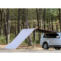 자동차 차량용 슬라이드 어닝바 측면가림막 카라반, 카키색 싱글 커튼 + 자석 2개 2mx3m