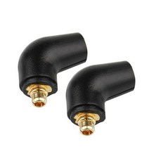 블랙 실버 이어폰 핀 어댑터 135 도 MMCX ER4 XR SR SE315 UE900 솔더 와이어 플러그 커넥터, 01 Black_02 2 Pairs, Black
