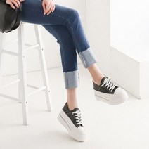 키높이 캐쥬얼 끈 청바지 여성 스니커즈 운동화 5cm