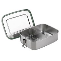 스테인리스 스틸 도시락통 - 칸막이 포함 1500ml 2칸 친환경 및 재활용 가능한 식품 용기 누출 방지 및 식기 세척기 사용 가능 BPA 프리 성인 및 청소년을 위한 휴, 1500ml_with divider