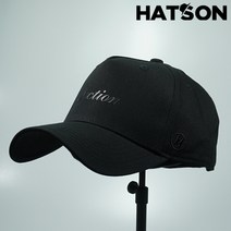 [햇츠온]J0SM231BK HatsON 브랜드 남자 여자 무지 심플 레터링 스트랩 스트럭쳐 하드 볼캡 야구 모자 AD