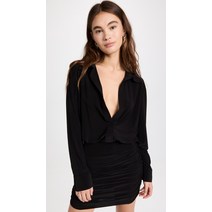 Norma Kamali 노마칼밀리클럽 브라이덜샤워 노르마 카말리 보이프렌드 셔츠 셔레드 스커트 원피스