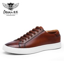 desai 남성 신발 정품 가죽 브랜드 화이트 캐주얼 워킹 신발 끈 통기성 정장 101