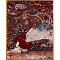 비언어 디지털 유화 diy 필러 사계 디더링 팝송 소녀 그림배우기 아크릴화그리기 명화그리기세트 취미그림 그림그리기 그림색칠하기, 60X75 밴드 프레임 2.5cm 두께(컬러보드), 옵션01, 피그먼트 펜슬 액세서리(클래식)