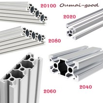 어닝레일 1pcs 2040 T/V-슬롯 알루미늄 합금 프로파일 CNC 3D 프린터 부품 용 유럽 표준 선형 레일, 09 500mm_05 2060 T-Slot