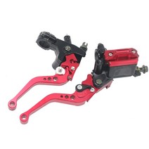 ZSDTRP-7/8 quot범용 바이크 오토바이 유압 브레이크 클러치 마스터 실린더 저수지 레버 50cc-300cc 스포츠 자전거 거리 자전거용, 10 red