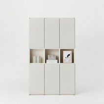 한샘 샘 책장 5단 120cm 모던형 시공 (컬러 택1), 라이트메이플_책장/코튼그레이_도어(I)