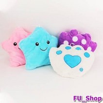 ForU486 LED 극세사 발광 쿠션 별모양 발바닥모양 가지색상 부드러운 인형 플레시, 발바닥 쿠션_화이트