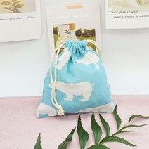 소 선물포장 화장품 캐리어 파란곰 파우치 속옷 정리 보관 린넨 여행