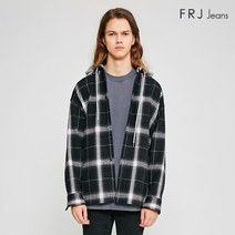 FRJ 유니 오버핏 울라이크 체크 후드셔켓_F94U-SH039A