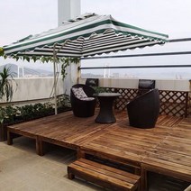 야외원목바닥 이동무대 다다미 테라스 플랫폼 베란다, 길이 90x높이 45 cm세로 펜스 1
