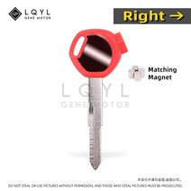 LQYL-오토바이 블랭크 키 혼다 스쿠터용 언컷 교체 자석 도난 방지 잠금 Zoomer DIO Z4 Z125 SCR100 WH, 02 1 PCS Red Right