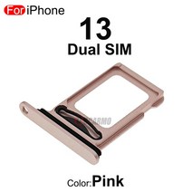 유심트레이 5 개/몫 아이폰 호환 13 SIM 카드 트레이 홀더 슬롯 서랍 교체 부품 블랙 실버 핑크 블루 레드 그린, [09] 5x Dual SIMPink