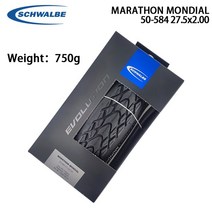 SCHWALBE-마라톤 몬다이얼 투어링 자전거 타이어 50-584 27.5x2.00 블랙 리플렉스 접이식 MTB 사이클링 부
