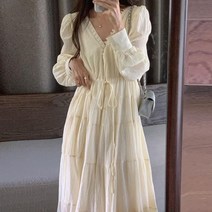 부드로운촉감 쉬폰 레이스 더엣지 피케 데무 스타일 원피스