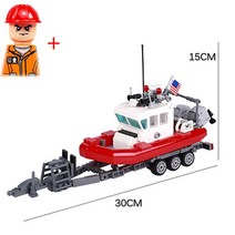소형트렉터 MOC 시티 엔지니어링 차량 빌딩 블록 피규어 지게차 트럭 트랙터 미국 스피드 보트 제설기 모델 자동차 벽돌 DIY 완구 선물, 12.다크 레드