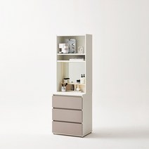 한샘 티오 서랍 화장대장 5단 60cm (컬러 택1), 화이트/오크/코튼그레이(E)