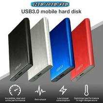 HDD USB3.1 12tb 8tb 4t ssd 외장 하드 디스크 드라이브 솔리드 하드, 10TB-블루