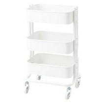 RASHULT 로스훌트 카트 38x28 cm 로스코그 트롤리 웨건 3단 이동식, 화이트 504.459.90