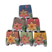 라라공방 꽃그림 수제 다육이 화분 6종 세트, 1개