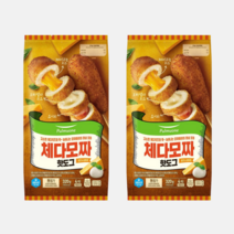풀무원 치즈핫도그 체다 모짜렐라 4입 개당 80g X 2개, 아이스팩 기본 1개