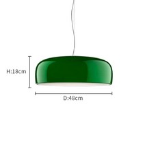 식탁등 포인트등 주방조명 이탈리아 스미스필드 샹들리에 오리지널 크리에이티브 레스토랑 거실 침실 원형 장식 식탁 낚싯줄 램프, 07 그린 미디움 D48*H18cm