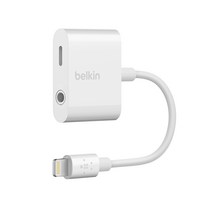 벨킨 3.5mm 오디오 케이블 + 라이트닝 듀얼 충전 락스타 어댑터 화이트 F8J212bt, 1개