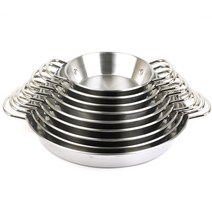 스텐 빠에야 냄비 떡볶이 튀김 스텐 핸들 냄비 업소용, 6호 28cm