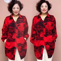 반팔 중년옷 블라우스 50대엄마옷 60대 아줌마옷 여성의류 여성블라우스 바캉스 시원한 엄마들옷 중년여성옷 꽃무늬 티셔츠 티