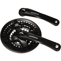 시마노 Shimano 자전거 크랭크 부품 크랭크암 자전거폐달 FC-TY501 스퀘어 678단 셋 블랙 170mm, 블랙 + 체인 가드: 있음개, 크랭크 길이: 170mm + 48/38/28t