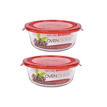 뉴오븐글라스 스마트 원형 950ml-2개/오븐용기/밀폐용기/내열유리/전자레인지, 상세페이지 참조, 2개